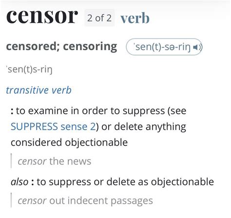 ensored|censor verb